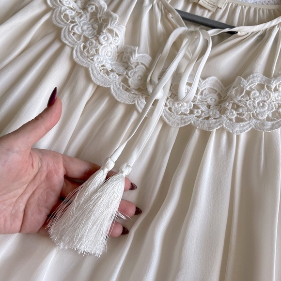 Kate Spade - Rambling Roses Silk Inset Blouse - Ivory/White - Picture 8 of 16